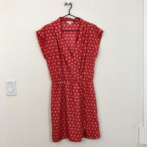 MAISON JULES Red Faux Wrap Dress M